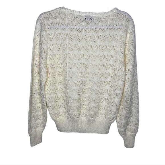 Vintage 80s Cuddle Knit Ivory Off White Sweater - Picture 5 of 5